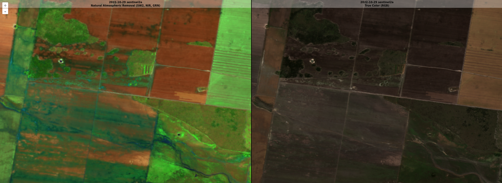 Comparison of Natural Atmospheric Removal and True Color